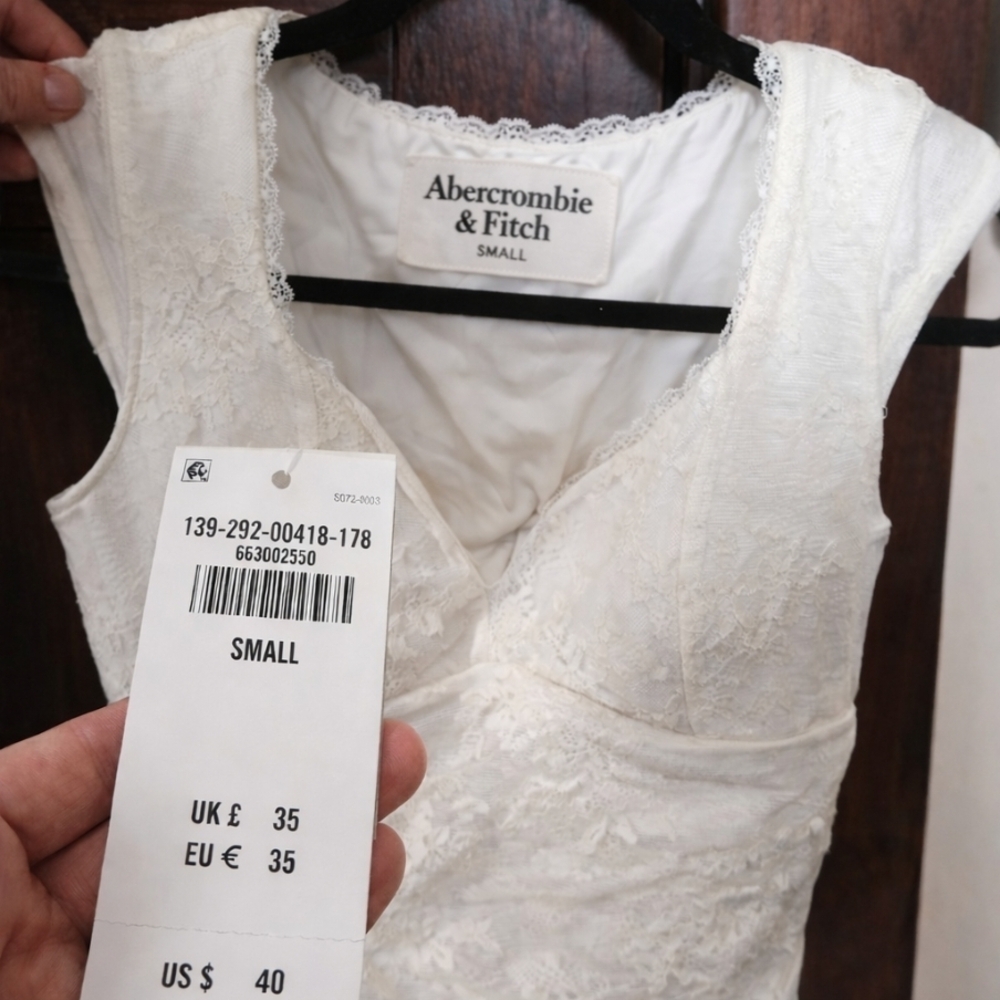 Abercrombie & Fitch White Lace Crop Top